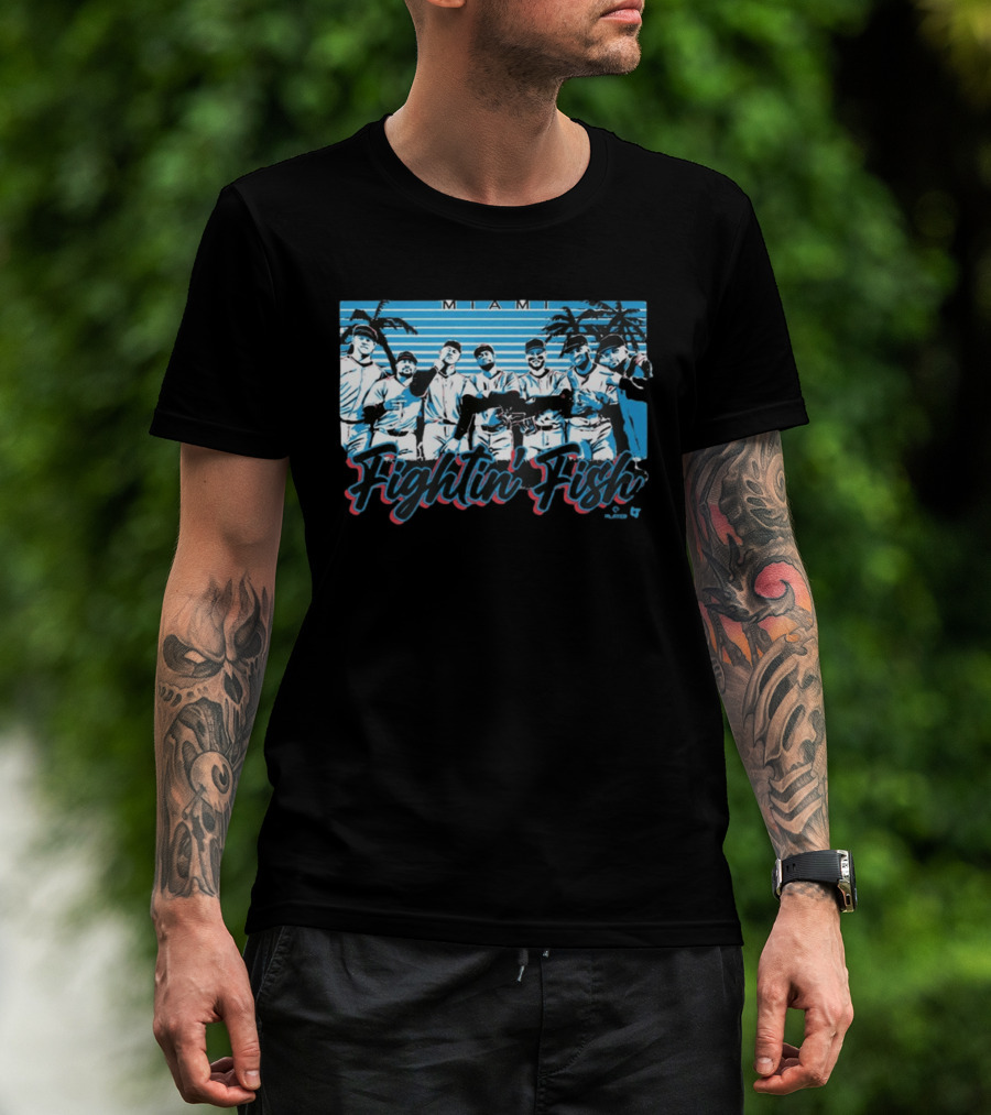 Miami Fightin' Fish Baseball Team Palm Trees T-Shirt