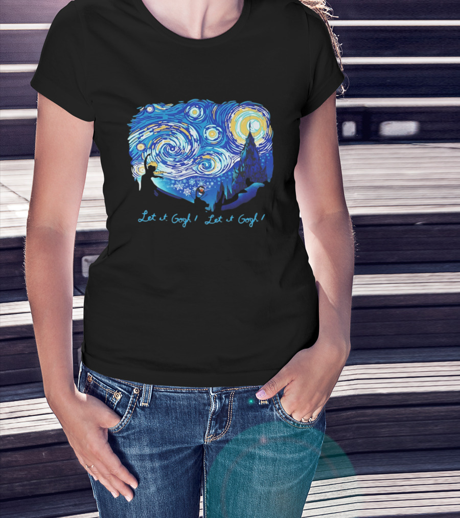 Van Gogh's Starry Night Let It Gogh Frozen T-Shirt