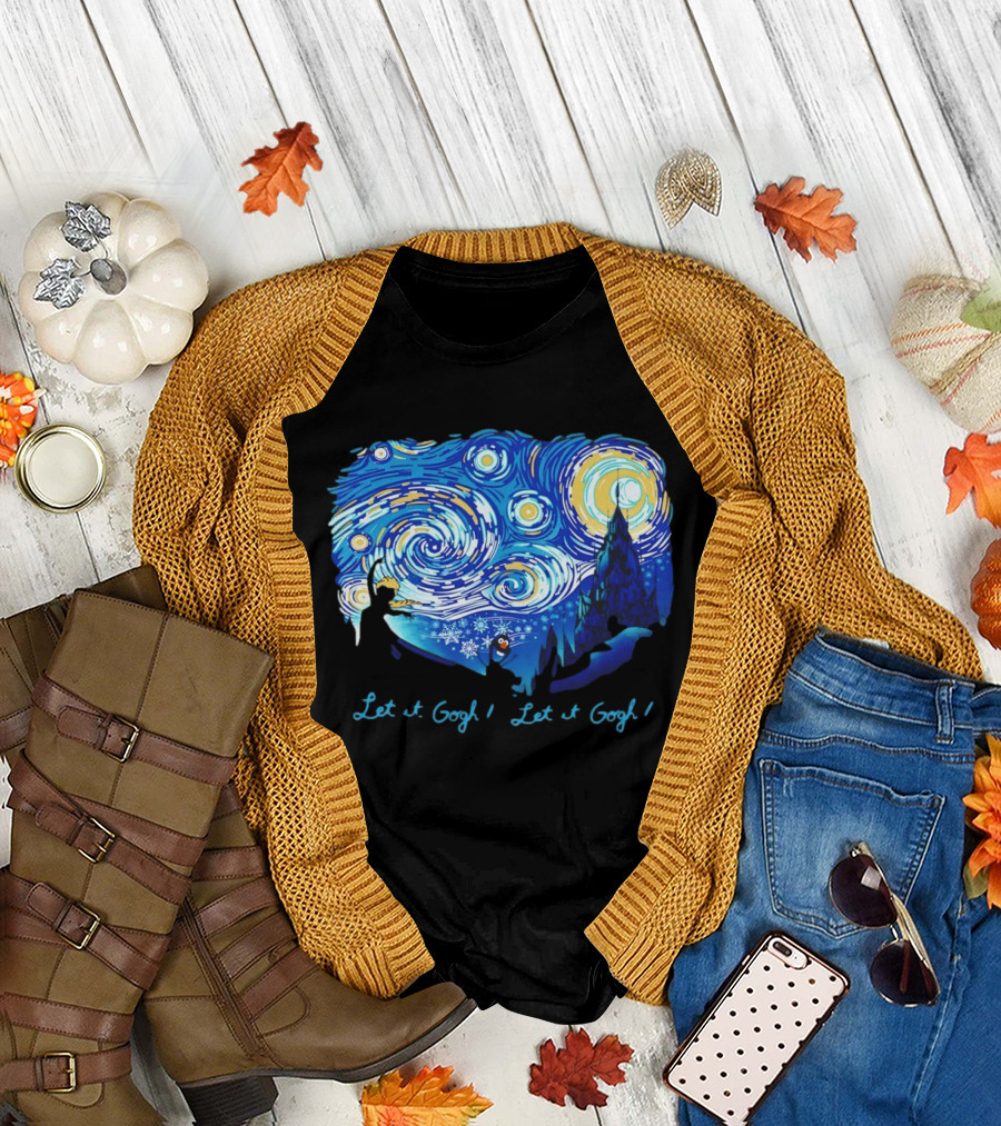 Van Gogh's Starry Night Let It Gogh Frozen T-Shirt