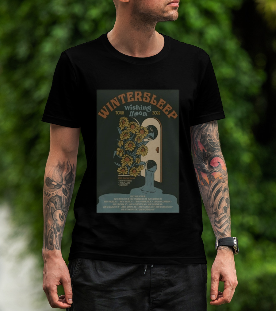 Wintersleep Wishing Moon Tour 2026 Sunflowers Special Guests Dates T-Shirt