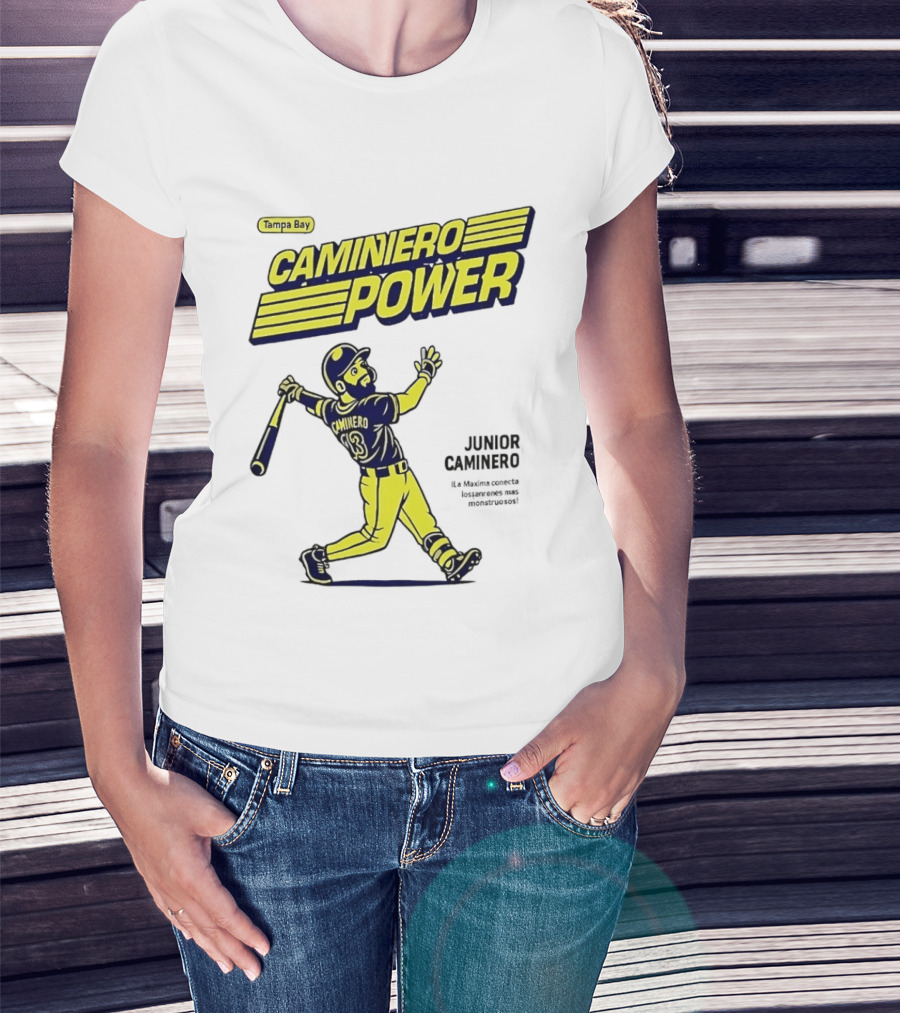 Junior Caminero Tampa Bay Caminero Power Baseball 13 T-Shirt