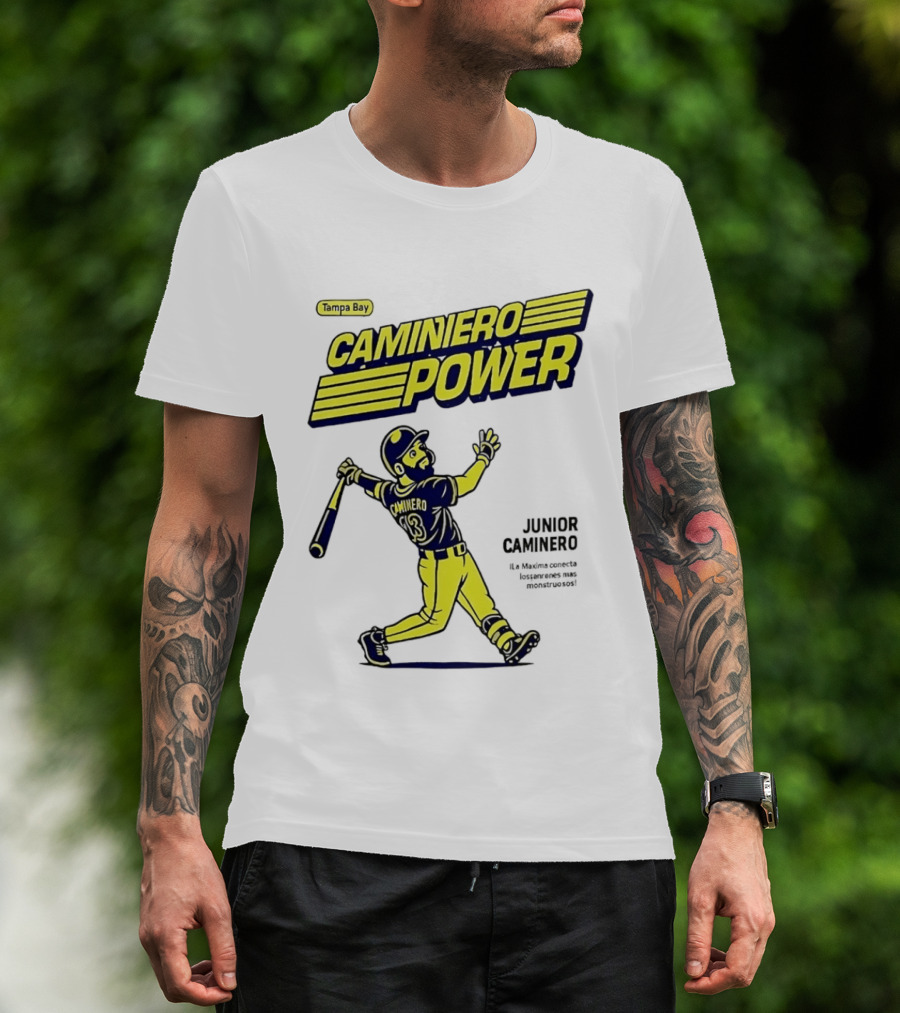 Junior Caminero Tampa Bay Caminero Power Baseball 13 T-Shirt