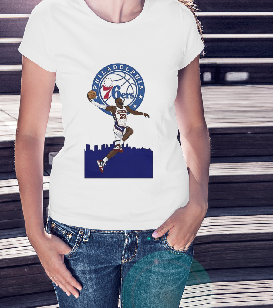 Philadelphia 76ers LeBron James Fly Guy Basketball 6ers T-Shirt