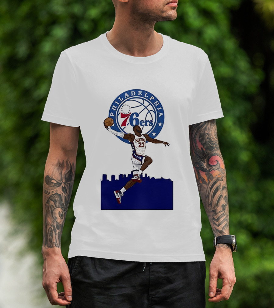 Philadelphia 76ers LeBron James Fly Guy Basketball 6ers T-Shirt