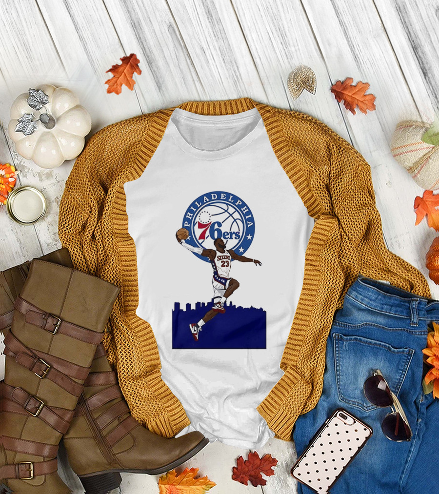 Philadelphia 76ers LeBron James Fly Guy Basketball 6ers T-Shirt