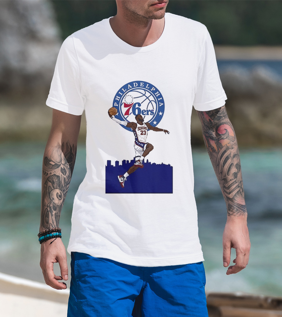 Philadelphia 76ers LeBron James Fly Guy Basketball 6ers T-Shirt