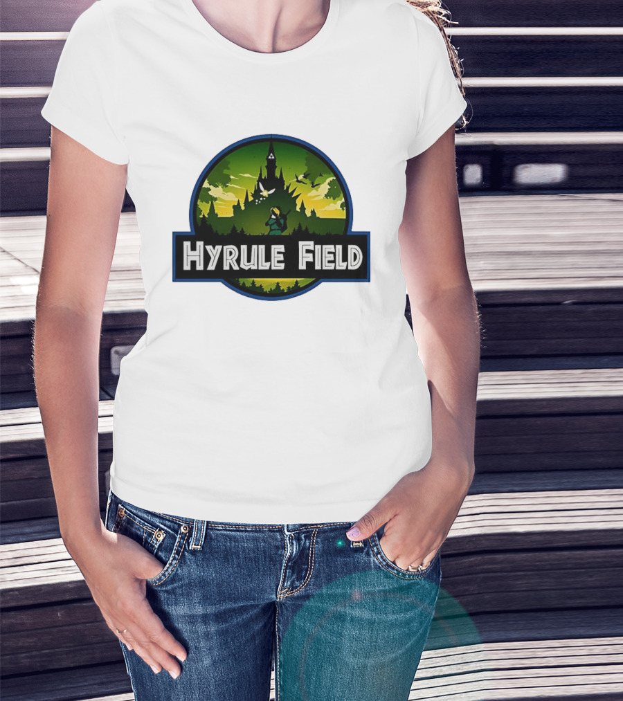 Hyrule Field Link Legend Of Zelda Jurassic Park Fusion T-Shirt