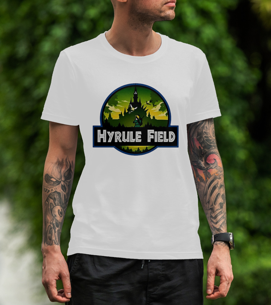 Hyrule Field Link Legend Of Zelda Jurassic Park Fusion T-Shirt