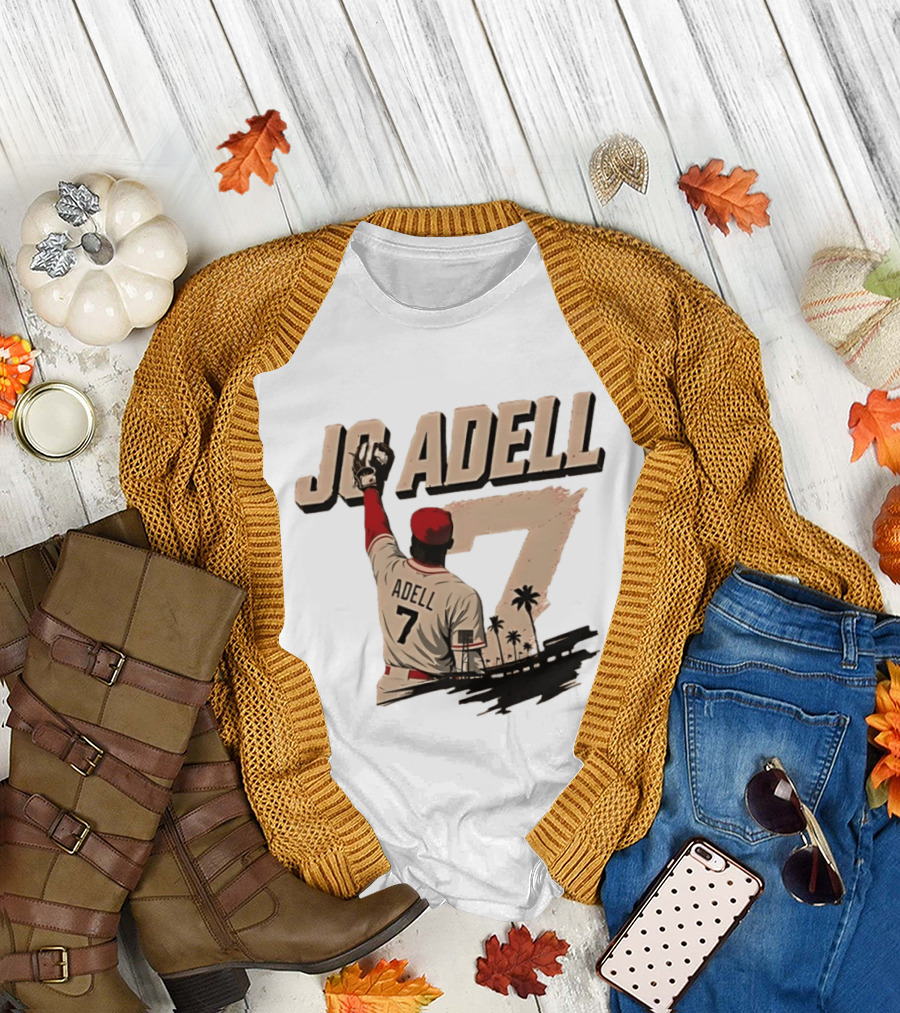 Los Angeles Angels Jo Adell Number 7 Baseball Sports Palm Trees T-Shirt
