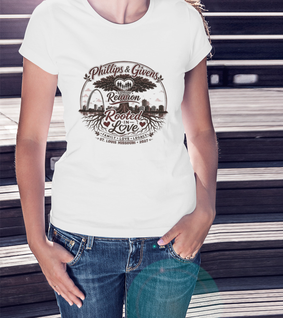 Phillips & Givens Family Reunion Rooted In Love Legacy St. Louis Missouri 2027 T-Shirt