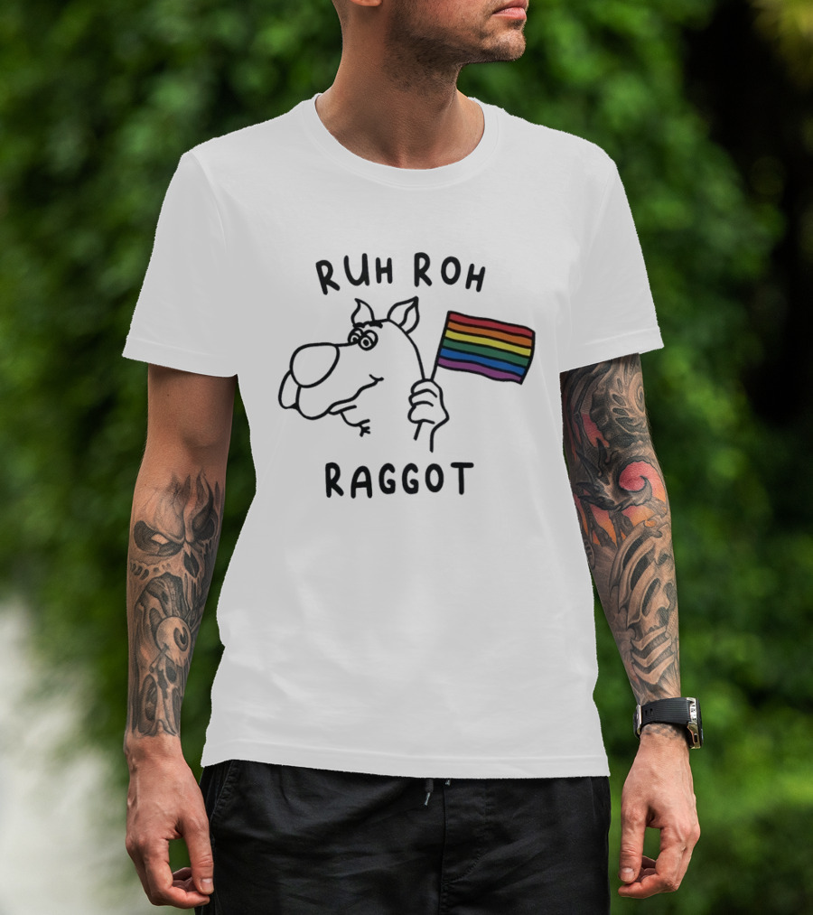 Ruh Roh Raggot Scooby Doo Rainbow Pride Flag T-Shirt
