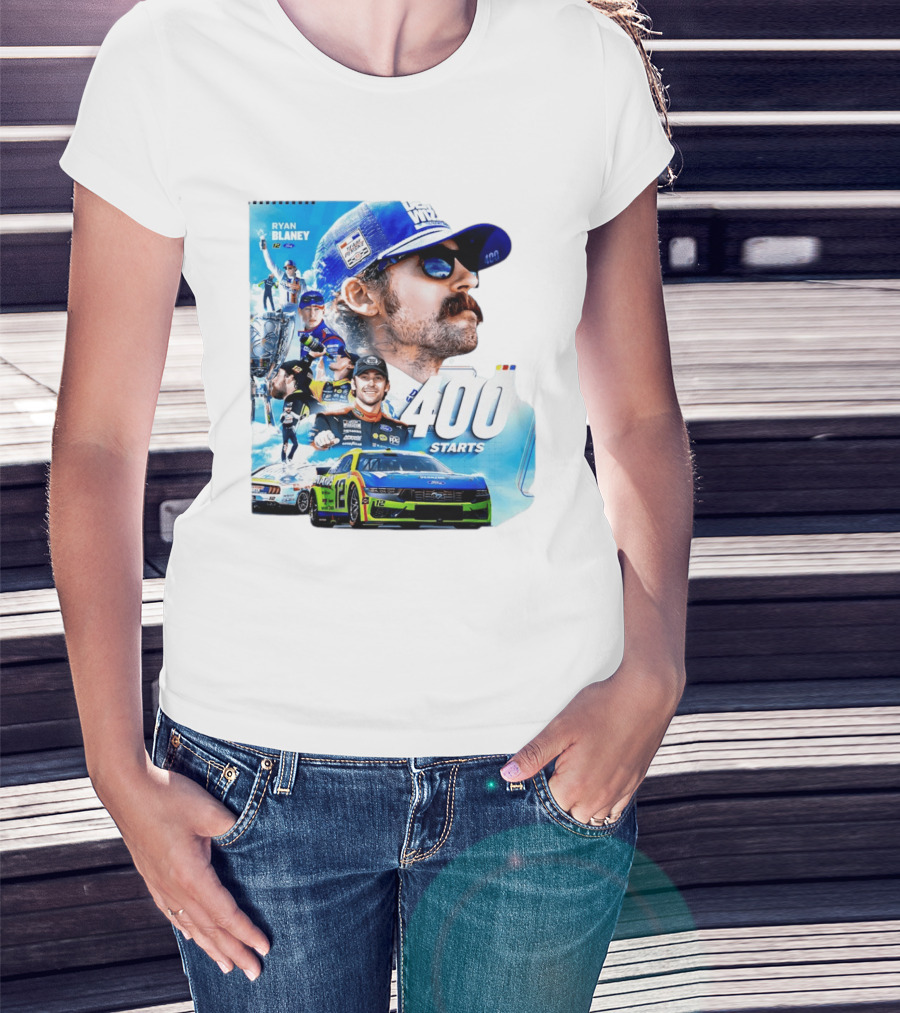 Ryan Blaney 400 Starts Team Penske NASCAR Racing Achievement 2026 T-Shirt