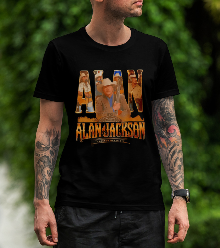 Alan Jackson The Legend Legends Never Die Country Music T-Shirt