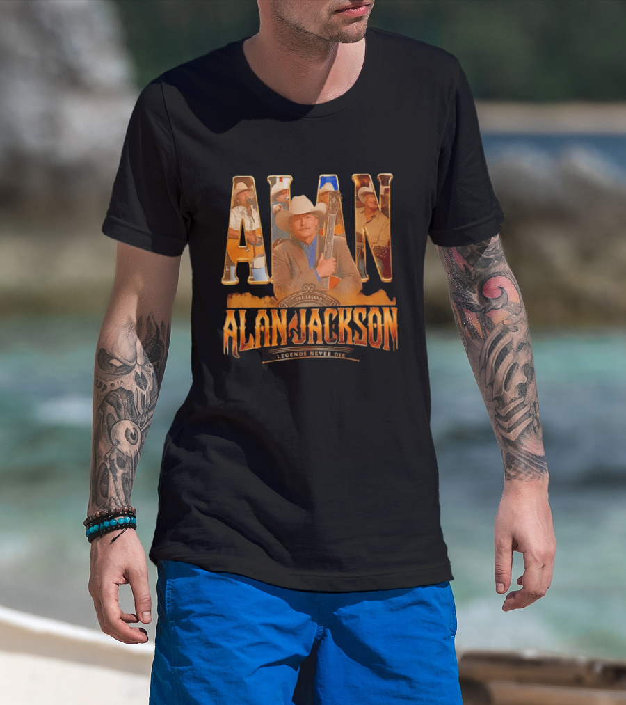 Alan Jackson The Legend Legends Never Die Country Music T-Shirt