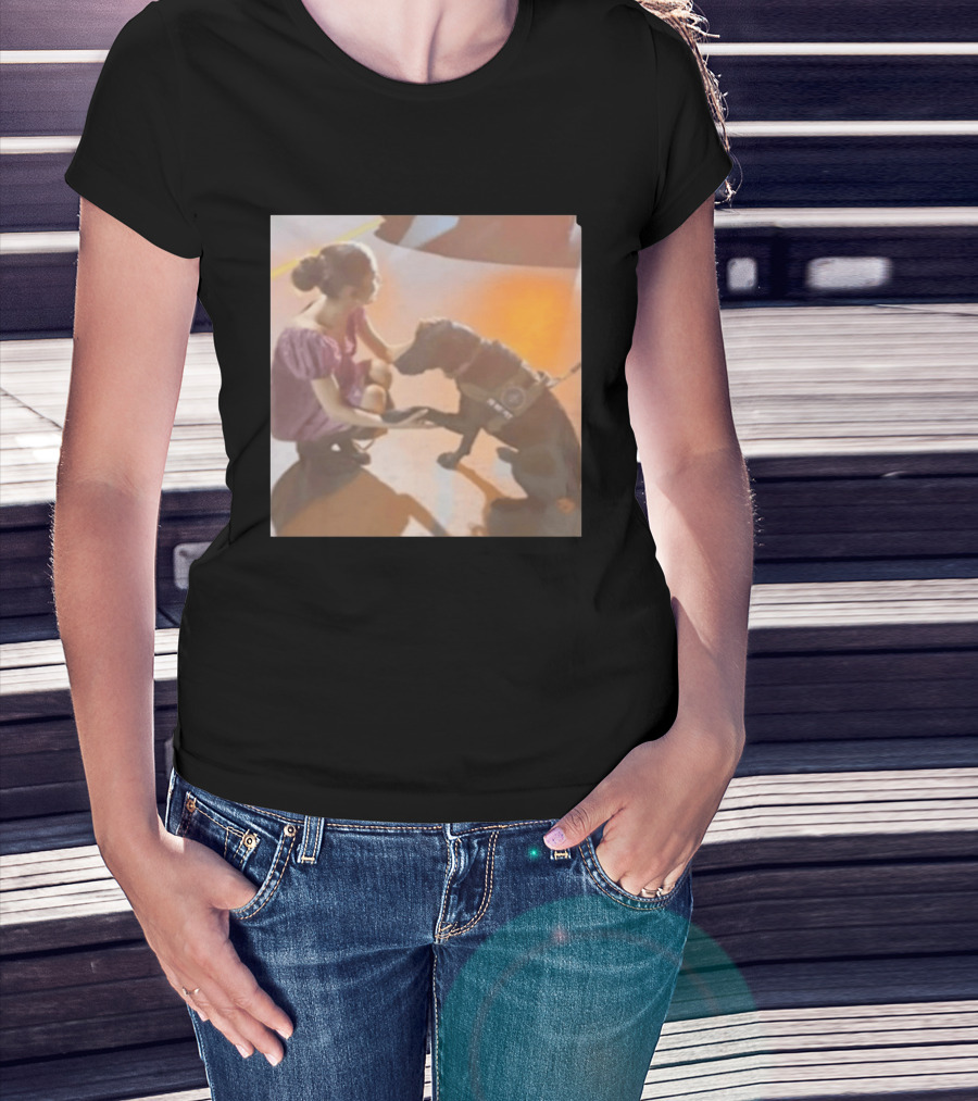 Ariana Grande Slipping Down With Dog T-Shirt