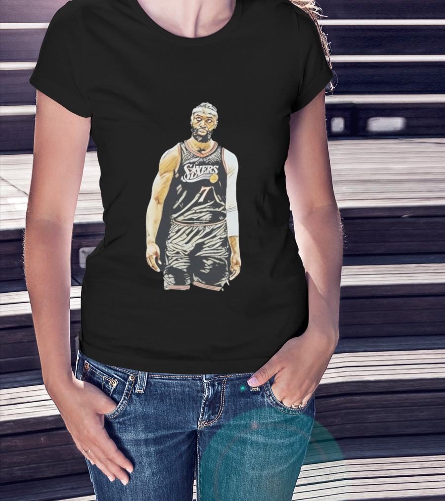 Jaylen Brown Sixers 7 Basketball Player Sketch T-Shirt