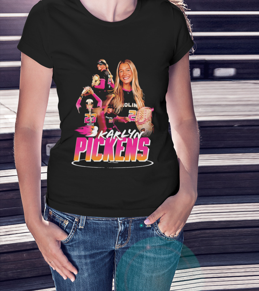 Carolina Softball Karlyn Pickens No 23 Collage T-Shirt