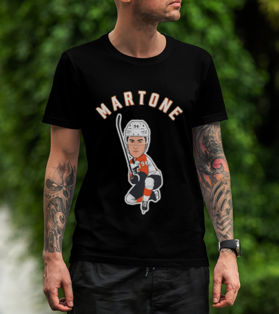 Martone 94 Hockey Player Cartoon T-Shirt