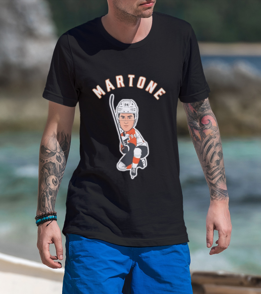 Martone 94 Hockey Player Cartoon T-Shirt