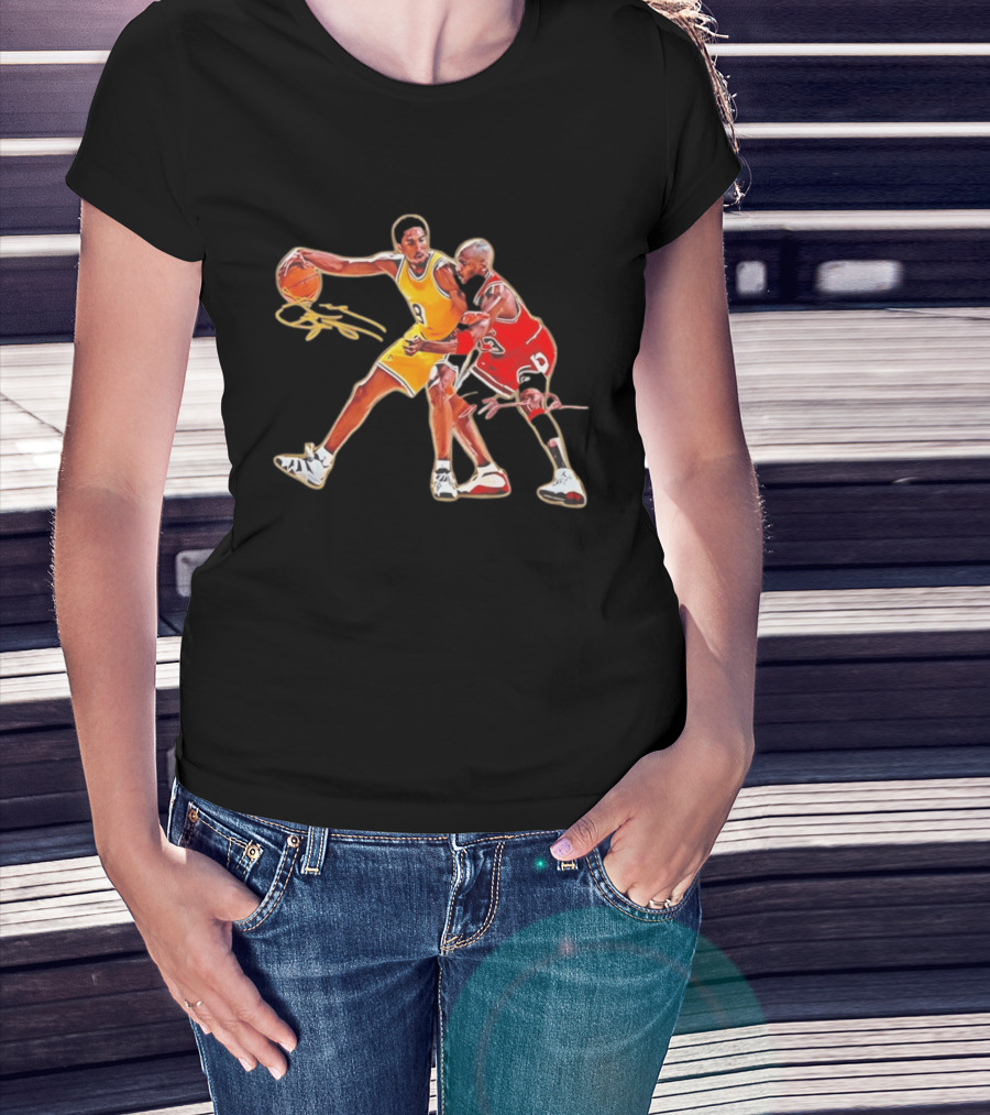 Kobe Bryant And Michael Jordan Iconic Basketball Showdown T-Shirt