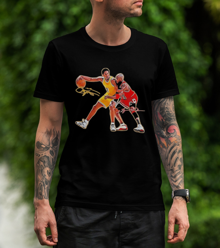 Kobe Bryant And Michael Jordan Iconic Basketball Showdown T-Shirt