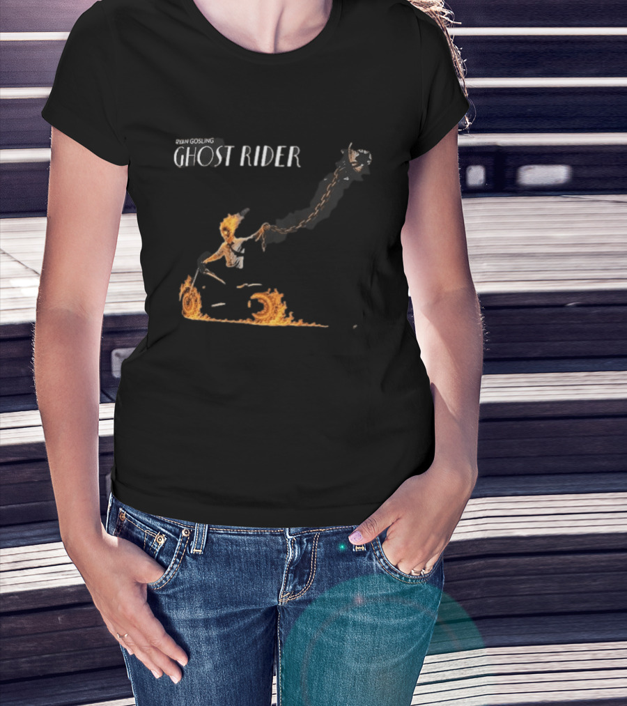 Ryan Gosling Ghost Rider Fiery Chain Journey T-Shirt