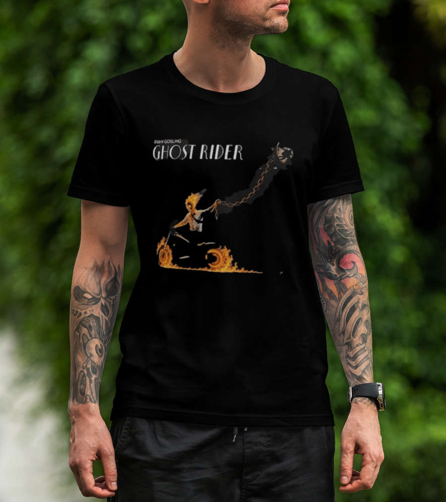 Ryan Gosling Ghost Rider Fiery Chain Journey T-Shirt