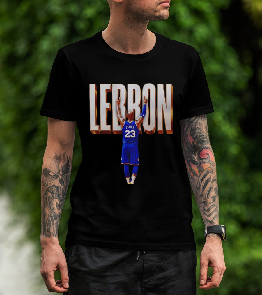 LeBron James 23 Philadelphia 76ers Gold Letter Jersey T-Shirt