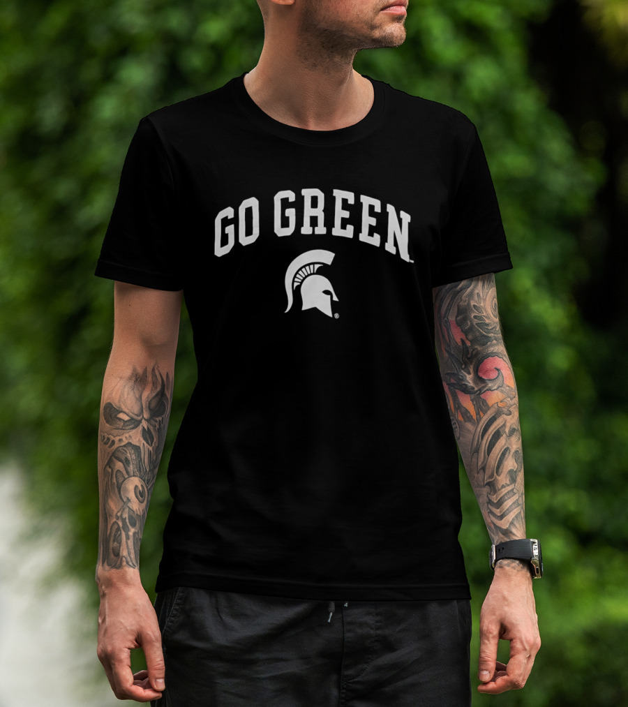 Go Green Michigan State Spartans Helmet T-Shirt
