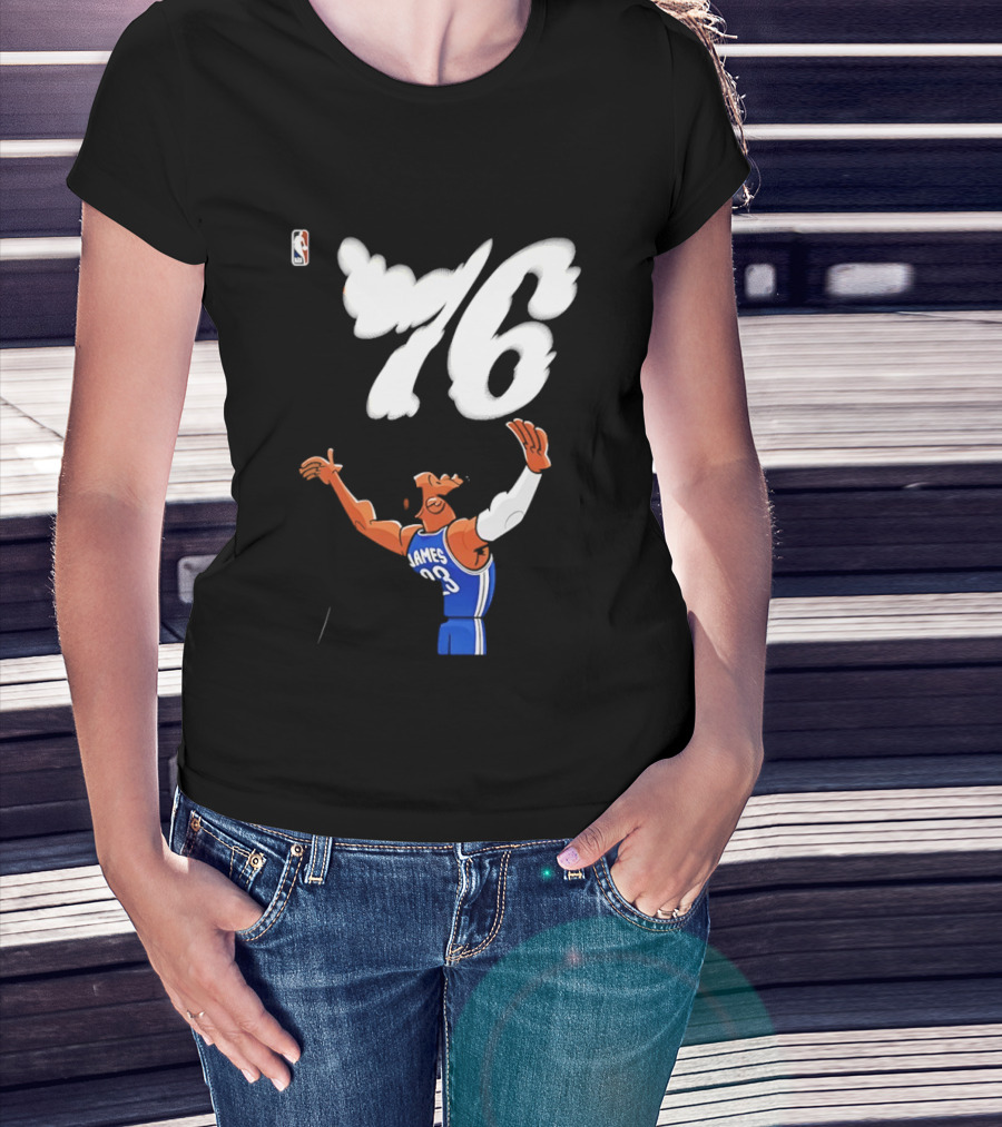 LeBron James 23 Cartoon 76 Philadelphia NBA Jersey Basketball T-Shirt