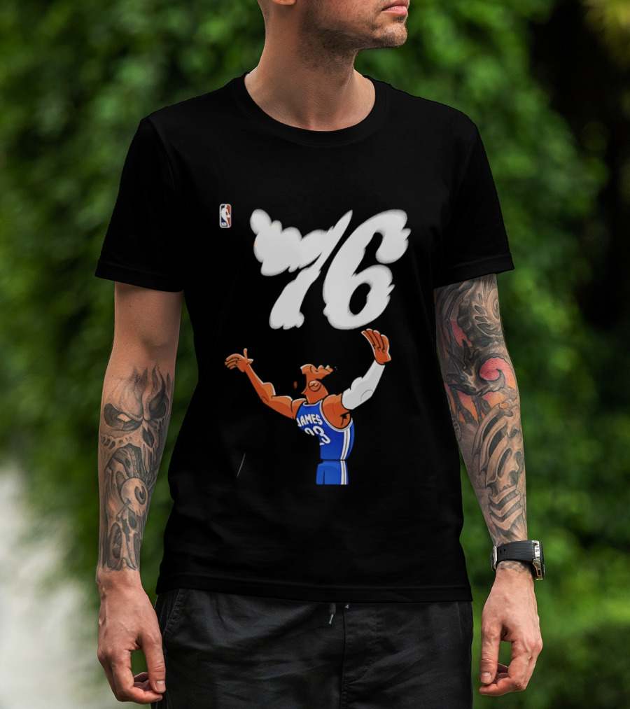 LeBron James 23 Cartoon 76 Philadelphia NBA Jersey Basketball T-Shirt