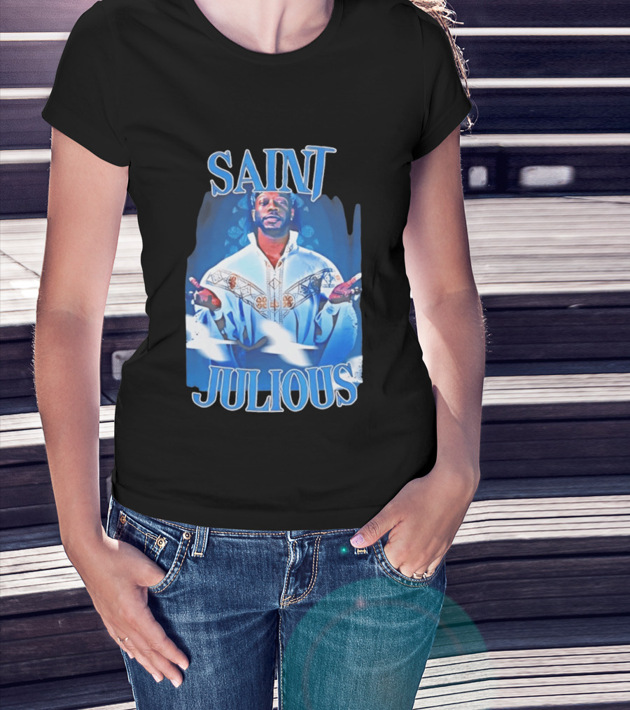 Saint Julios Majestic Icon In White Robe T-Shirt