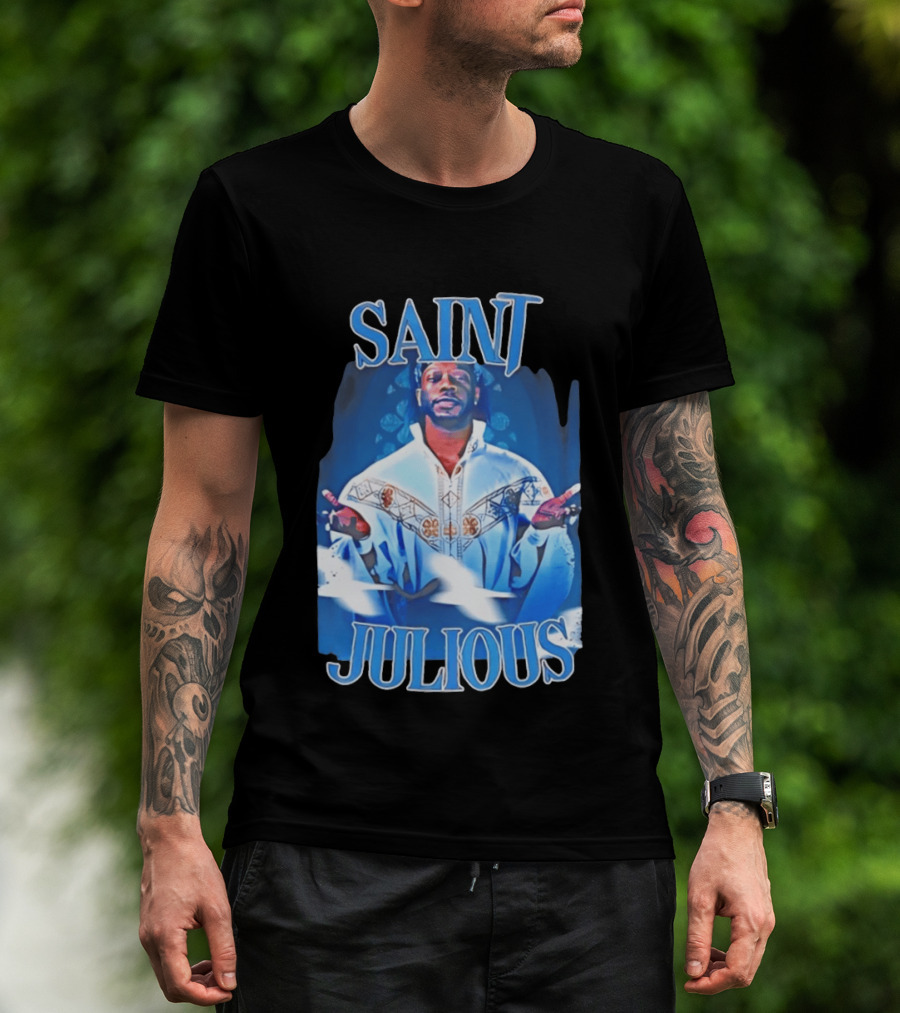 Saint Julios Majestic Icon In White Robe T-Shirt