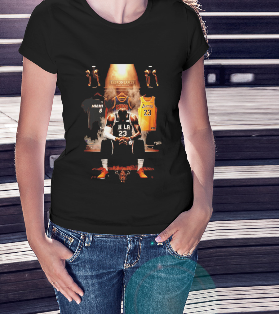 LeBron James Miami Cavaliers Lakers Number 23 MVP Champion Career Highlights T-Shirt