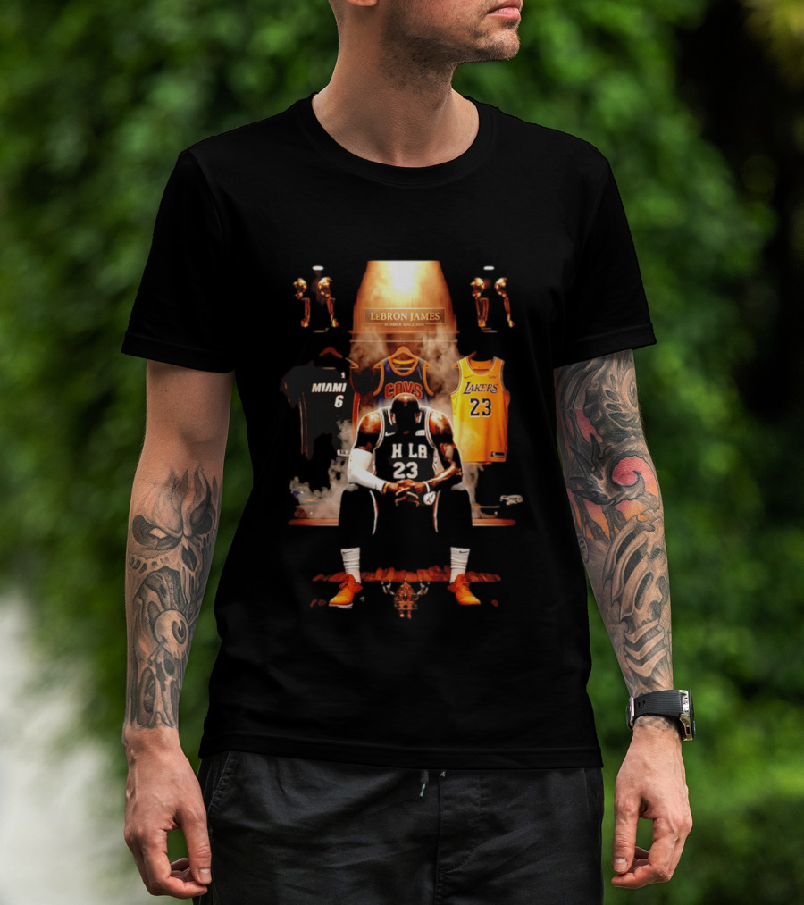 LeBron James Miami Cavaliers Lakers Number 23 MVP Champion Career Highlights T-Shirt