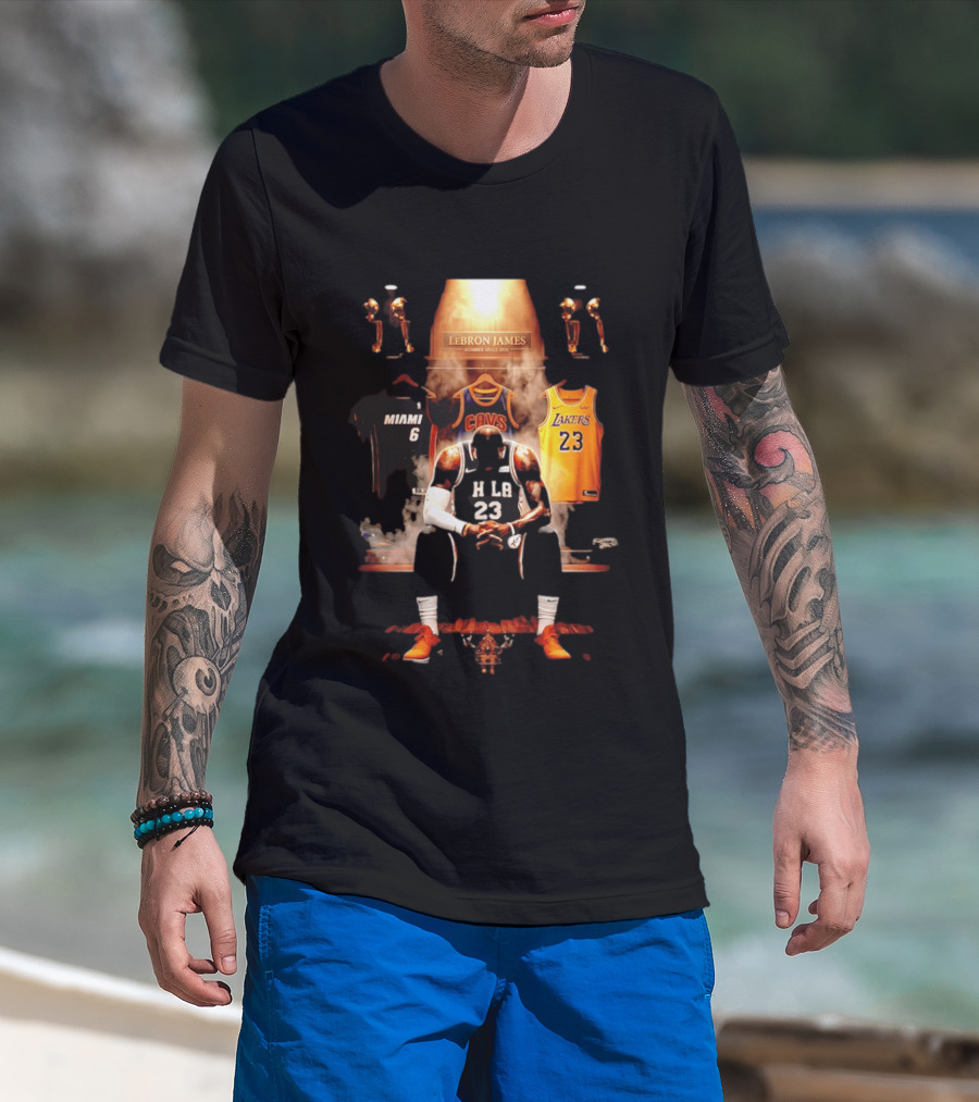 LeBron James Miami Cavaliers Lakers Number 23 MVP Champion Career Highlights T-Shirt