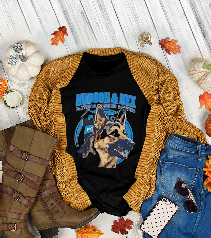 Hudson & Rex German Shepherd Partners In Crime Solving Police T-Shirt