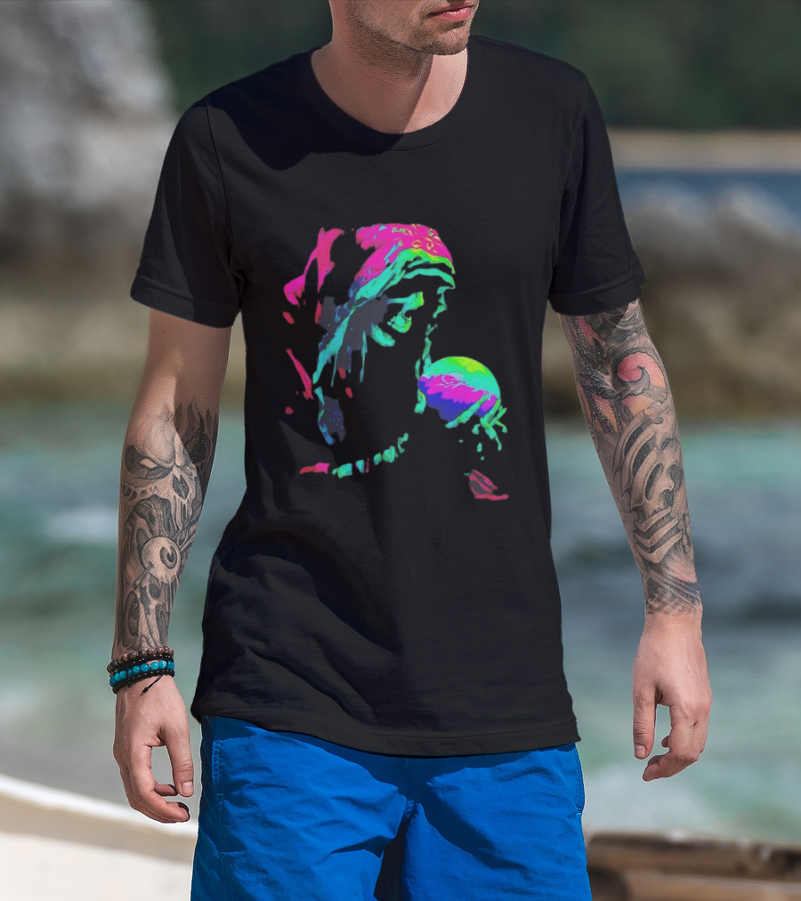 Skeleton The Prophet Psychedelic Vivid Colors Alışveriş Yap T-Shirt