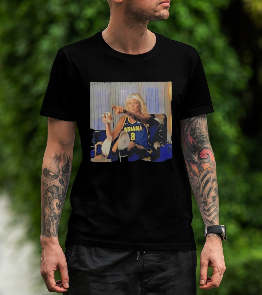 Sophie Cunningham Indiana Number 8 Rick Dalton Leonardo DiCaprio Pointing Scene T-Shirt