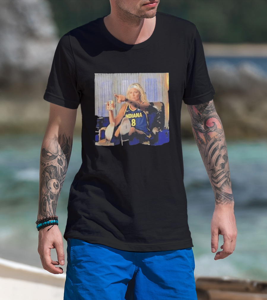 Sophie Cunningham Indiana Number 8 Rick Dalton Leonardo DiCaprio Pointing Scene T-Shirt