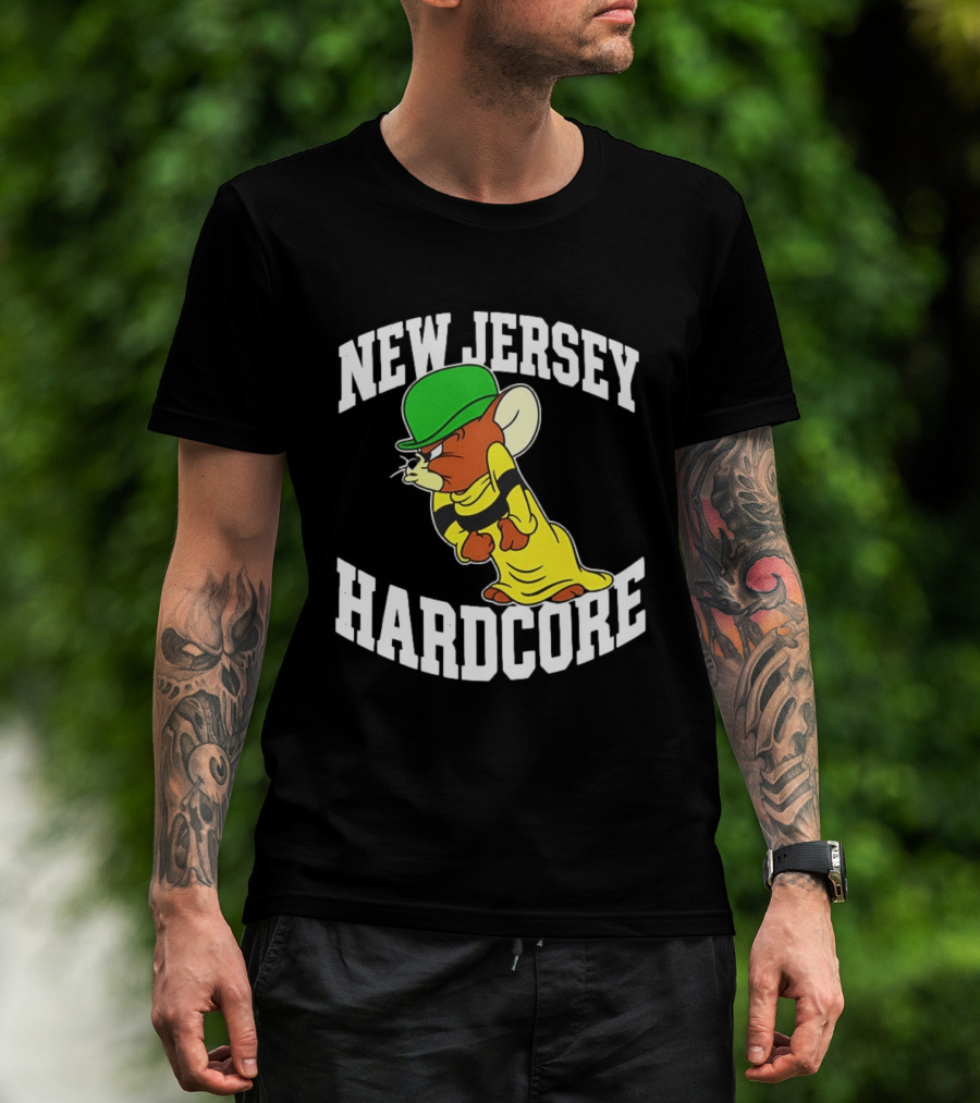 New Jersey Hardcore Jerry Mouse Green Cap T-Shirt