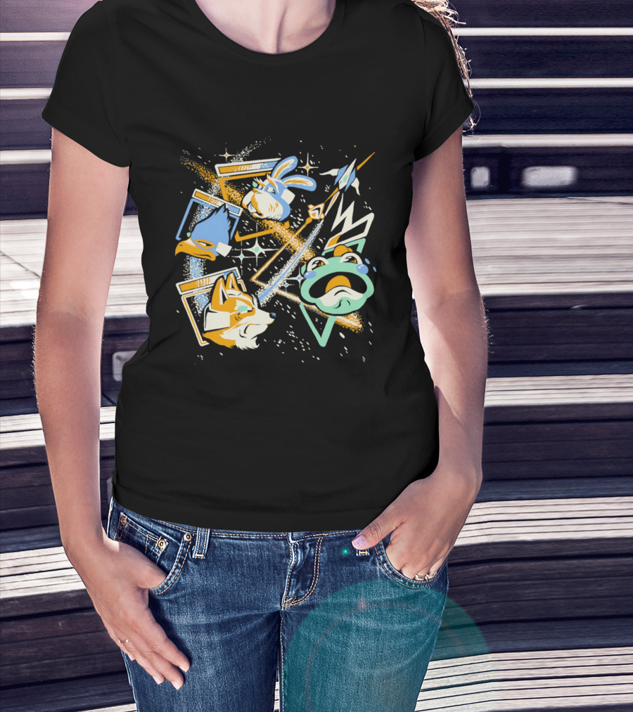 Star Fox Slippy Toad Peppy Hare Falco Lombardi Retro Game Characters T-Shirt