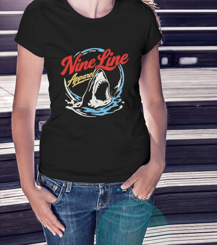 Nine Line Apparel Shark Rising Ocean T-Shirt