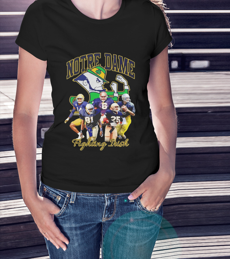Notre Dame Fighting Irish Football Players Collage T-Shirt