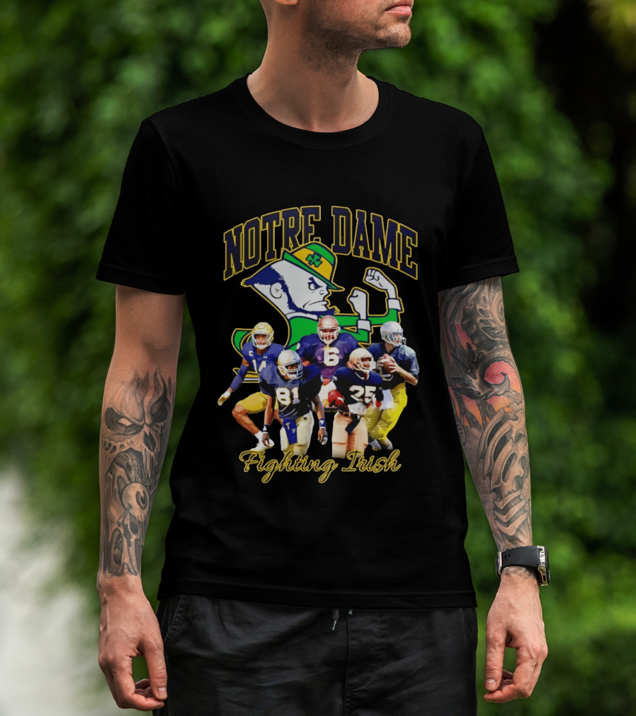 Notre Dame Fighting Irish Football Players Collage T-Shirt