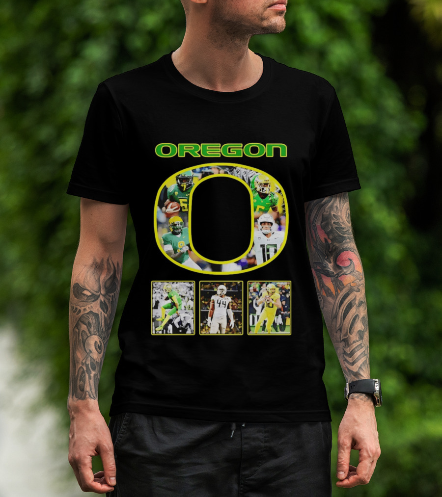 Oregon Ducks Football Players Collage NCAA Team Spirit T-Shirt