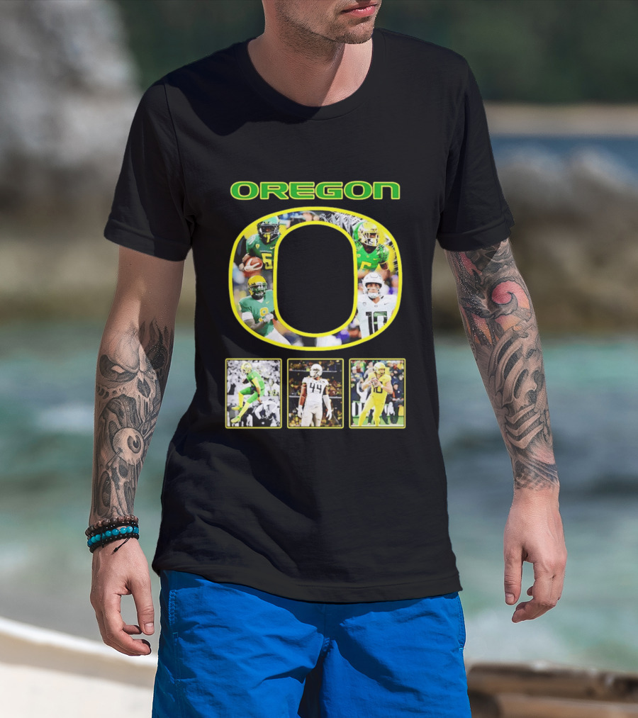 Oregon Ducks Football Players Collage NCAA Team Spirit T-Shirt