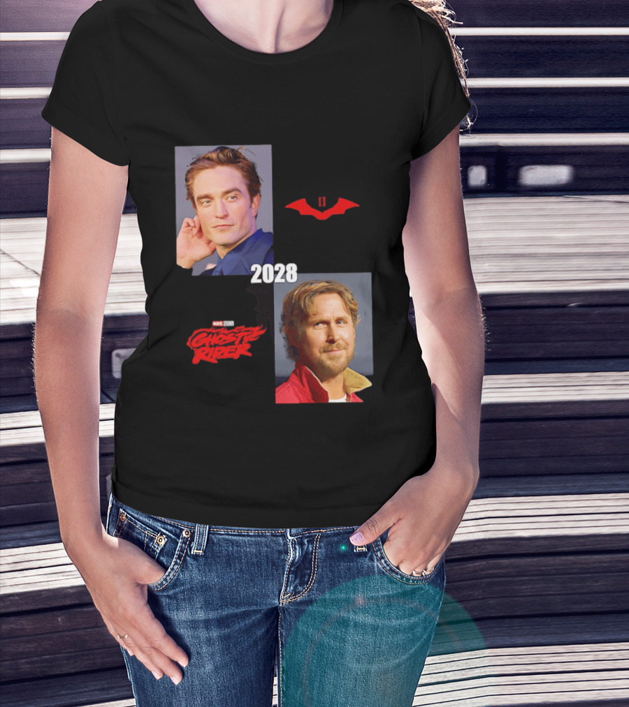 The Batman 2 2028 Marvel Studios Ghost Rider Robert Pattinson Ryan Gosling T-Shirt