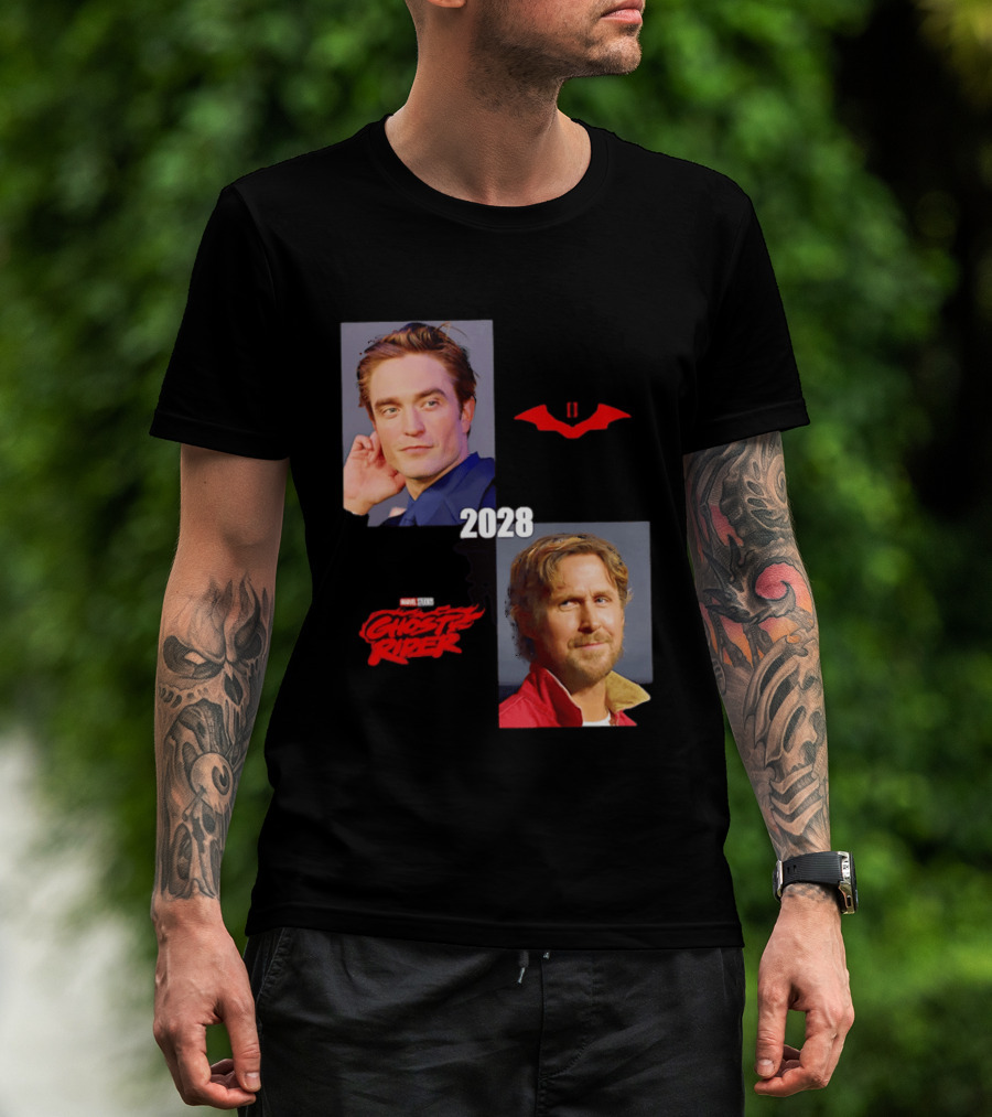 The Batman 2 2028 Marvel Studios Ghost Rider Robert Pattinson Ryan Gosling T-Shirt