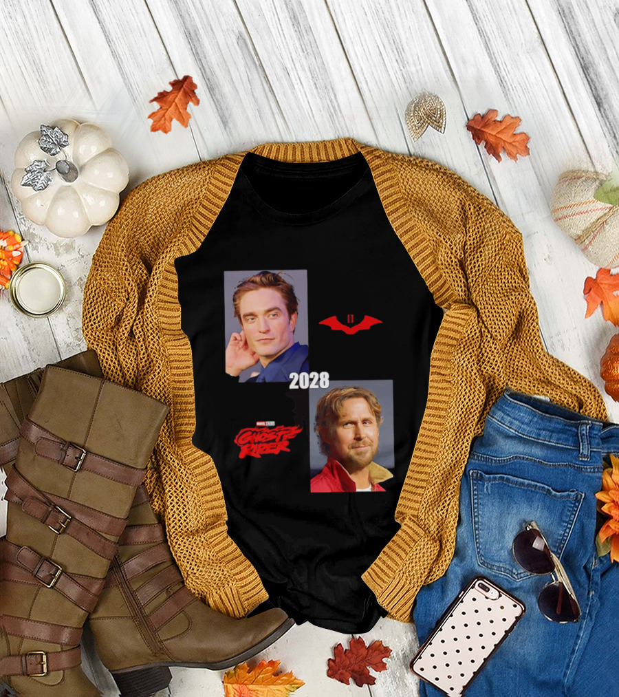 The Batman 2 2028 Marvel Studios Ghost Rider Robert Pattinson Ryan Gosling T-Shirt
